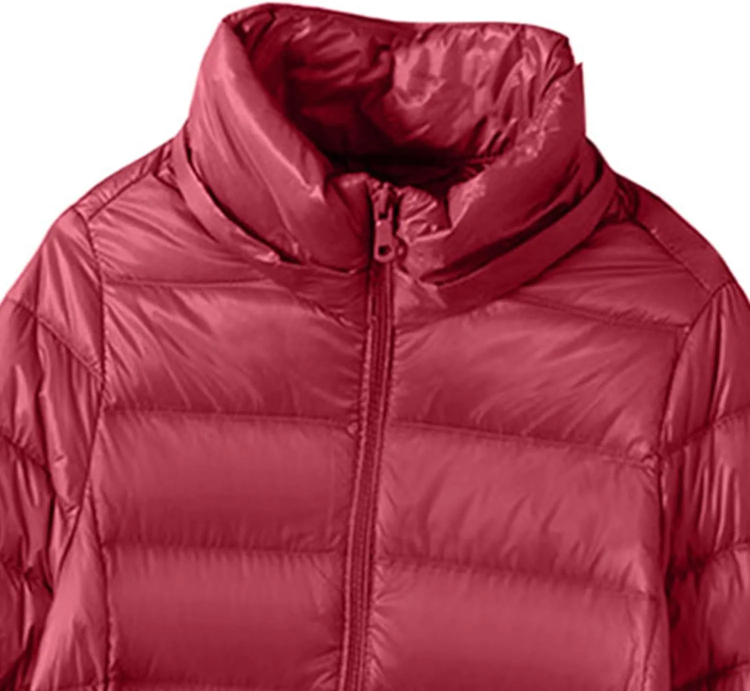 Women's Lightweight Down Jacket Zip Up Plus Size Hooded Quilted Puffer Jackets Mid-Length Winter Coats