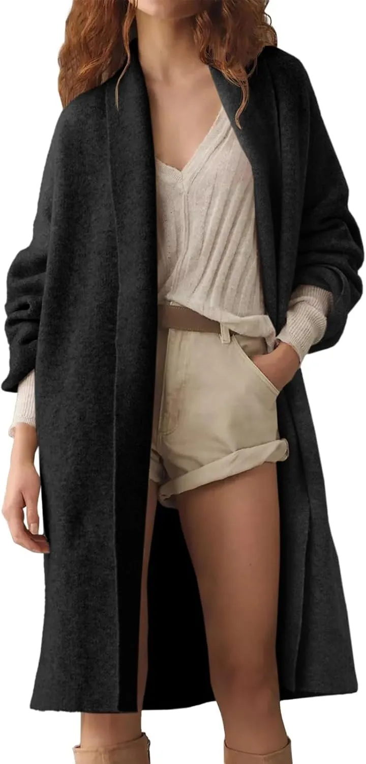 Womens Long Cardigan Sweaters Chunky Open Front Oversized Slouchy Knit Fall Trendy Coatigan Jackets