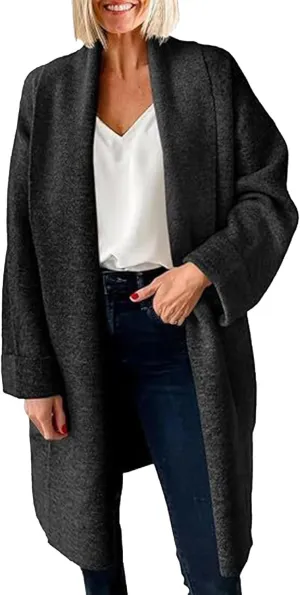 Womens Long Cardigan Sweaters Chunky Open Front Oversized Slouchy Knit Fall Trendy Coatigan Jackets