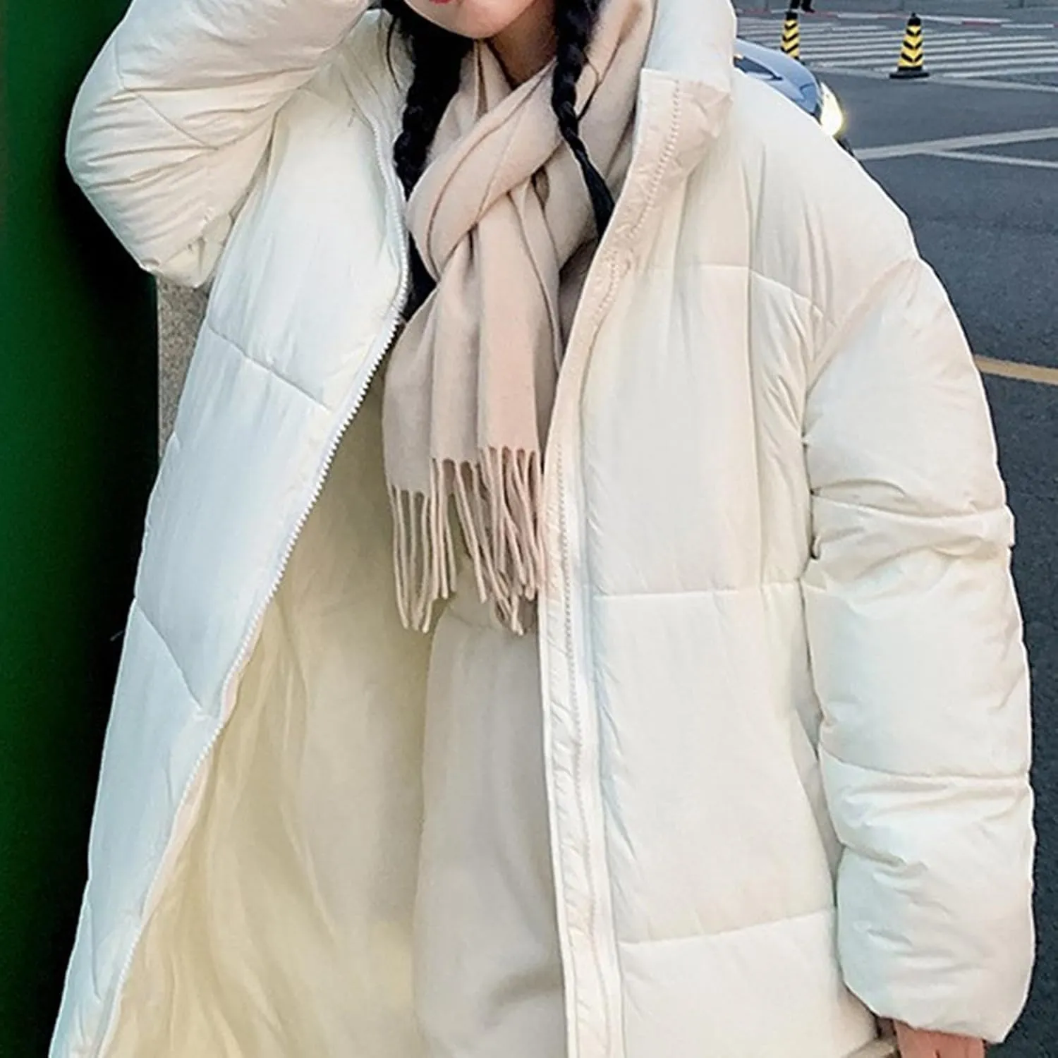 Women's Long Puffer Jacket Oversized Quilted Casual Warm Winter Coat Zip Up Down Jacket Parkas Outerwear with Pockets