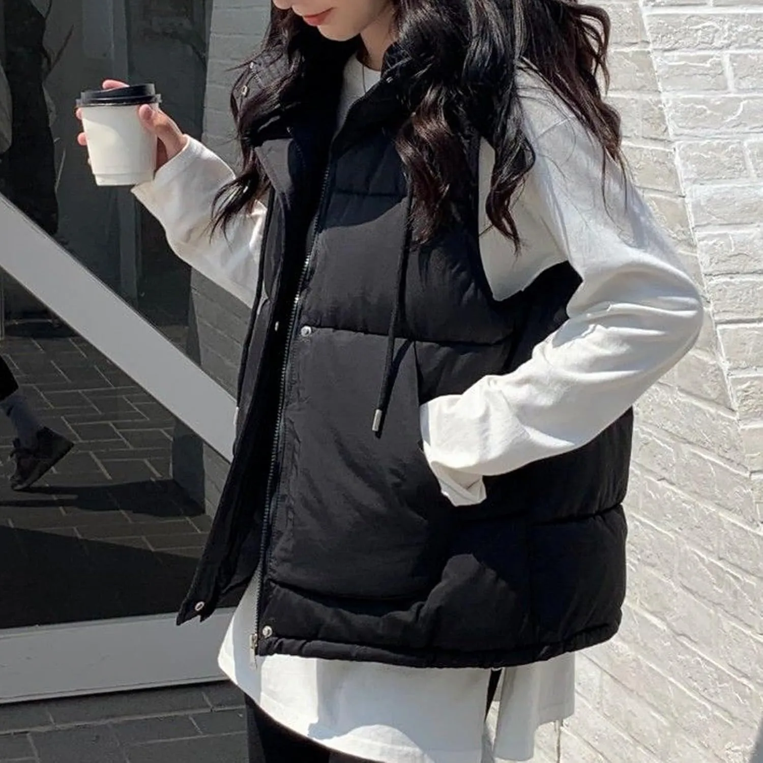 Women's New Hooded Short Loose Vest Outside The Vest Down Jacket Vest plus Size 2024 Women Hooded Coat
