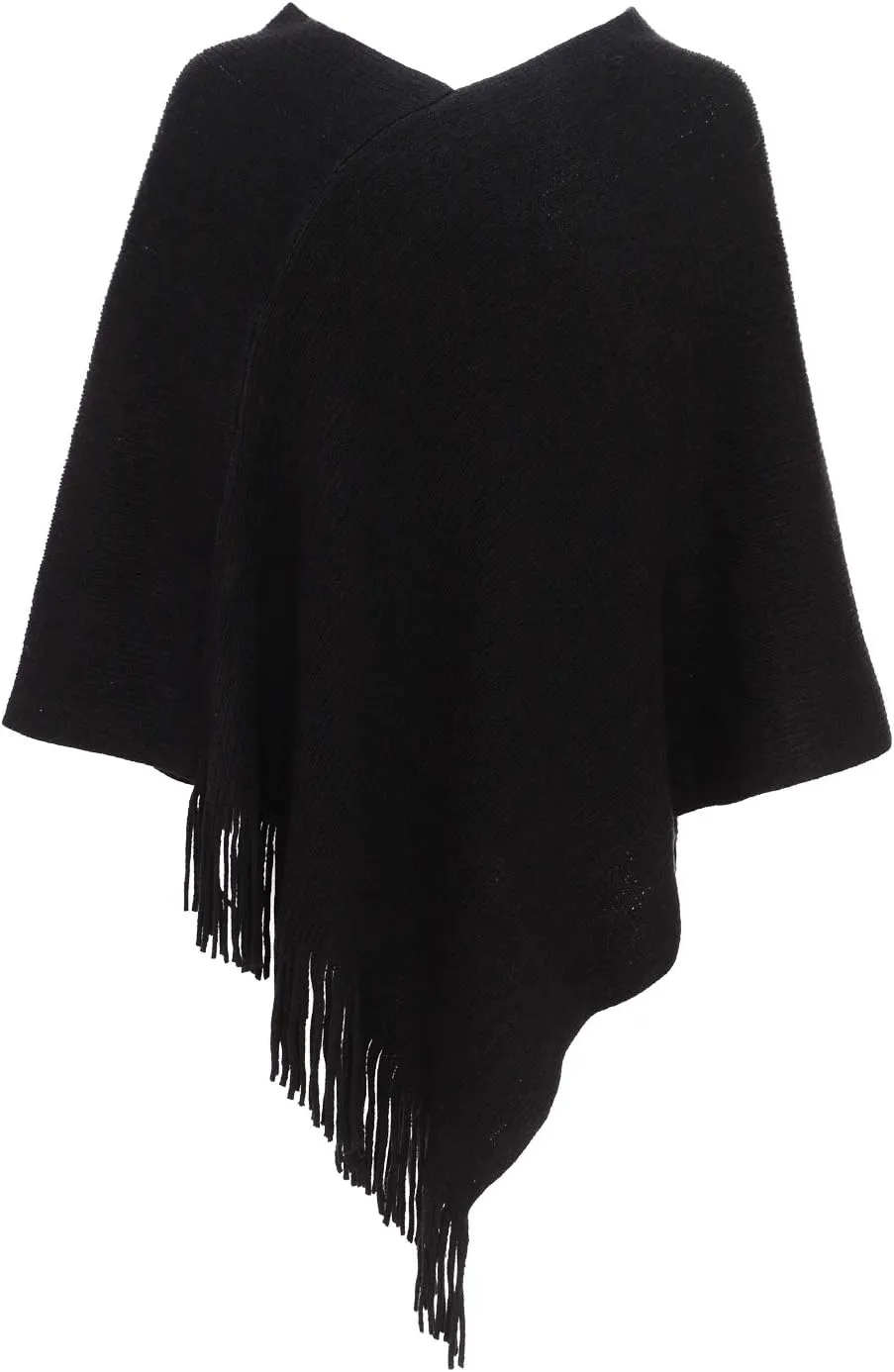 Womens Poncho Sweater V Neck Knitted Pullover Shawls Wraps Capes with Fringes Gifts for Women Mom
