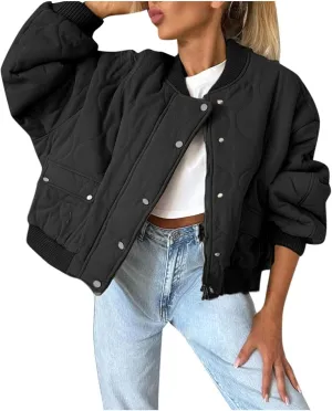 Womens Quilted Jackets for Fall Lightweight Puffer Jacket Crop Down Jacket Insulated Winter Jacket Trendy Outfits