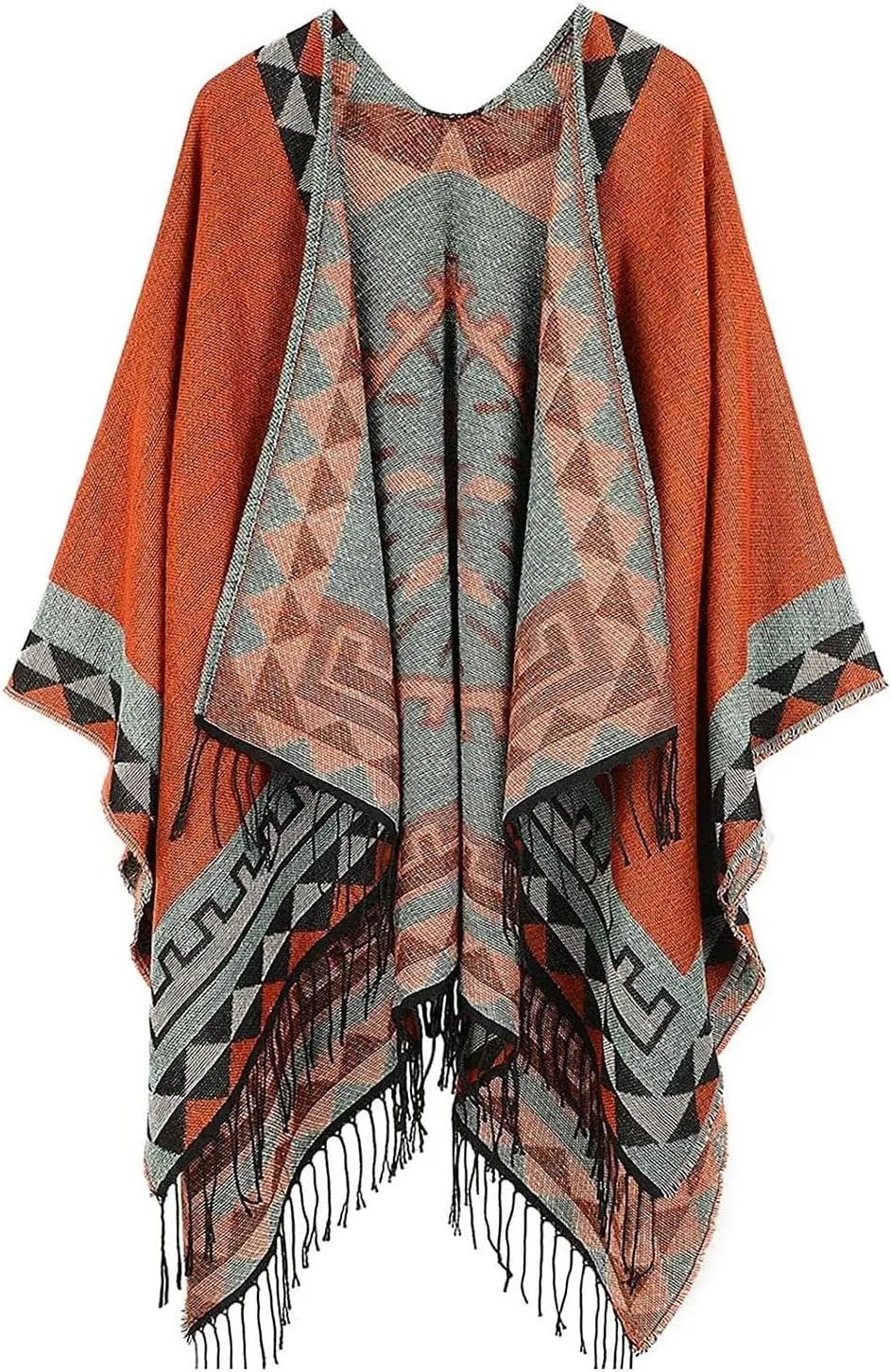 Women's Shawl Wraps Open Front Poncho Cape 2024 Oversized Sweaters Casual Cardigan Shawls for Fall Winter