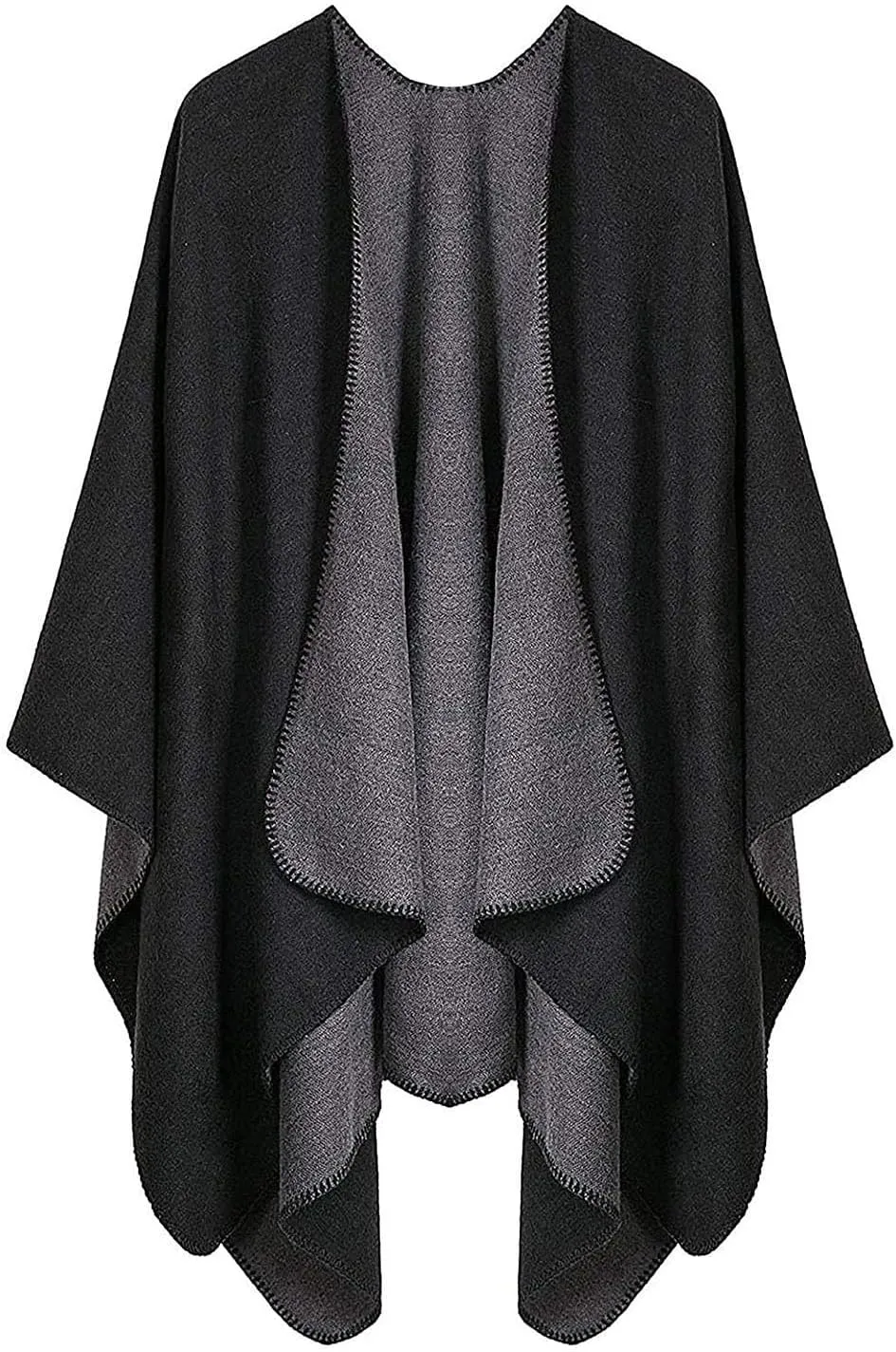 Women's Shawl Wraps Open Front Poncho Cape 2024 Oversized Sweaters Casual Cardigan Shawls for Fall Winter