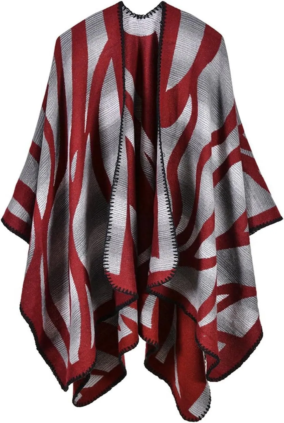 Women's Shawl Wraps Open Front Poncho Cape 2024 Oversized Sweaters Casual Cardigan Shawls for Fall Winter