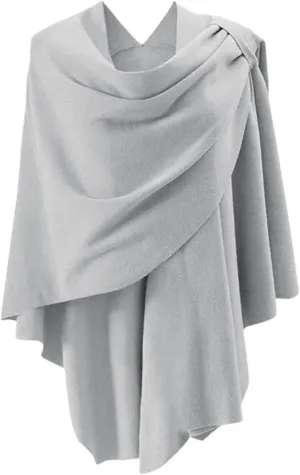 Women's Travel Knit Shawl Wraps, Knitted Poncho Cape Open Front Cardigan Sweater with Tassel for Spring Fall Winter