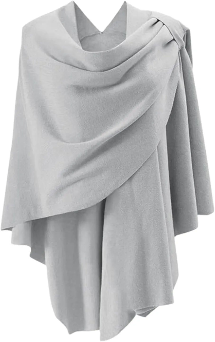 Women's Travel Knit Shawl Wraps, Knitted Poncho Cape Open Front Cardigan Sweater with Tassel for Spring Fall Winter