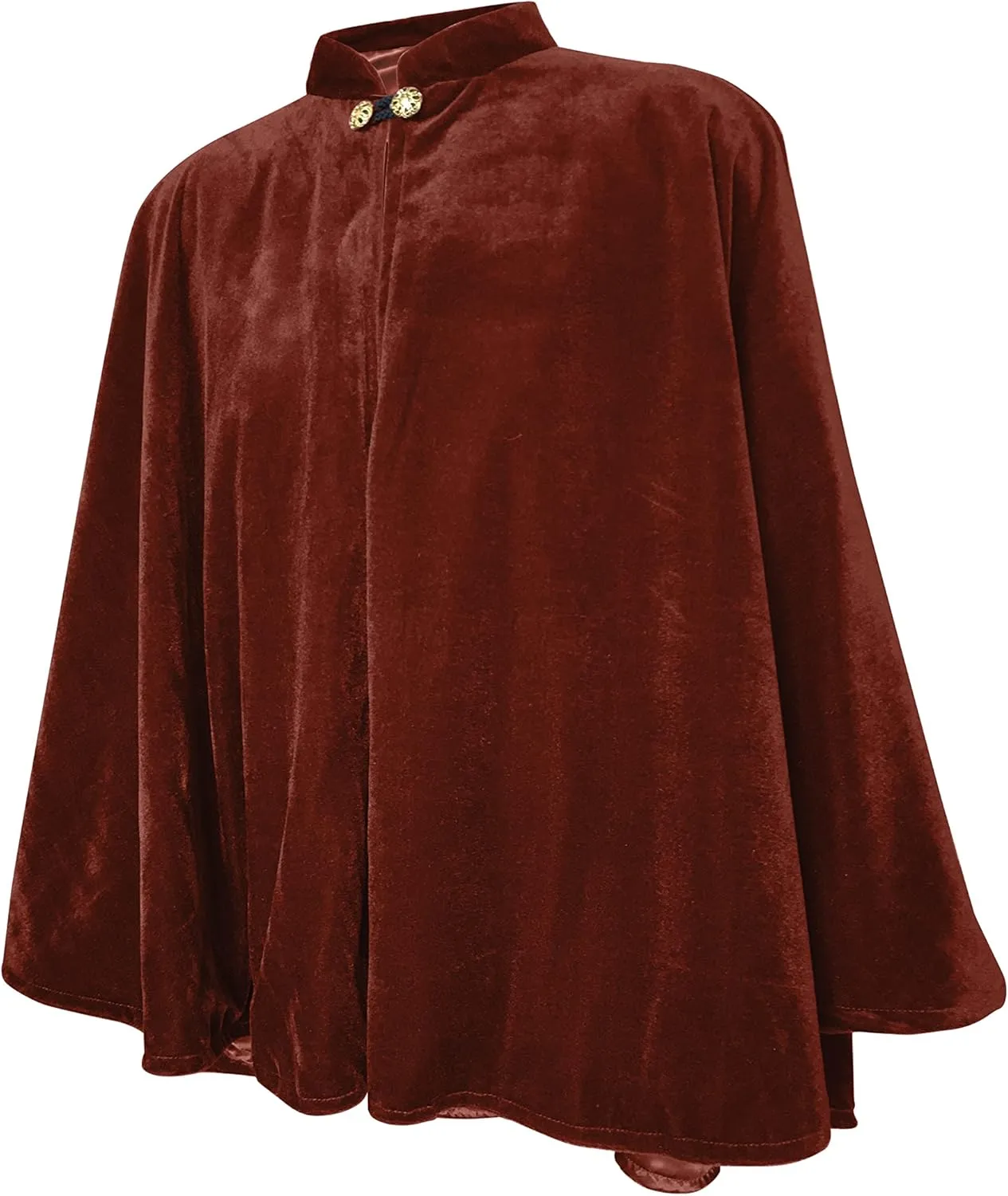 Women's Velvet Satin Lined Capelet Elegant Halloween Cosplay Cloak Cape, Wedding, Ren Faire
