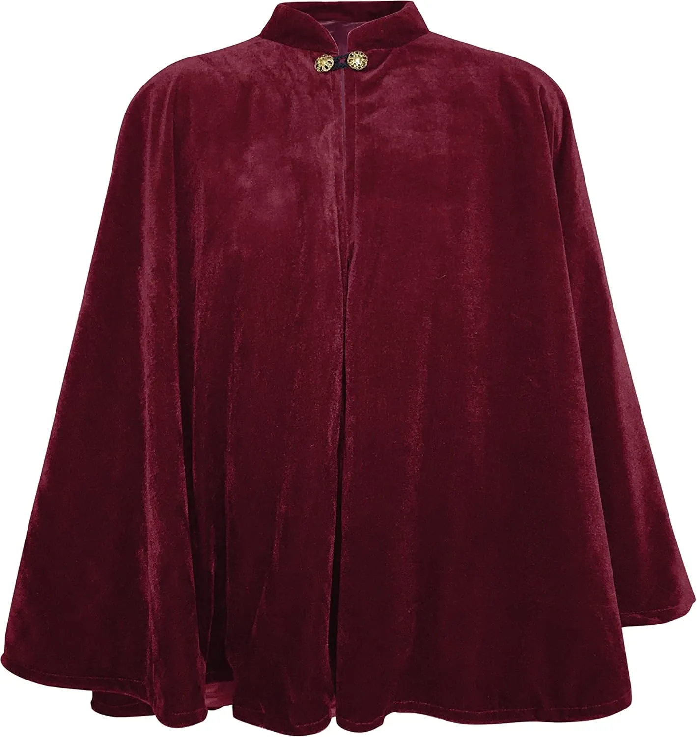 Women's Velvet Satin Lined Capelet Elegant Halloween Cosplay Cloak Cape, Wedding, Ren Faire