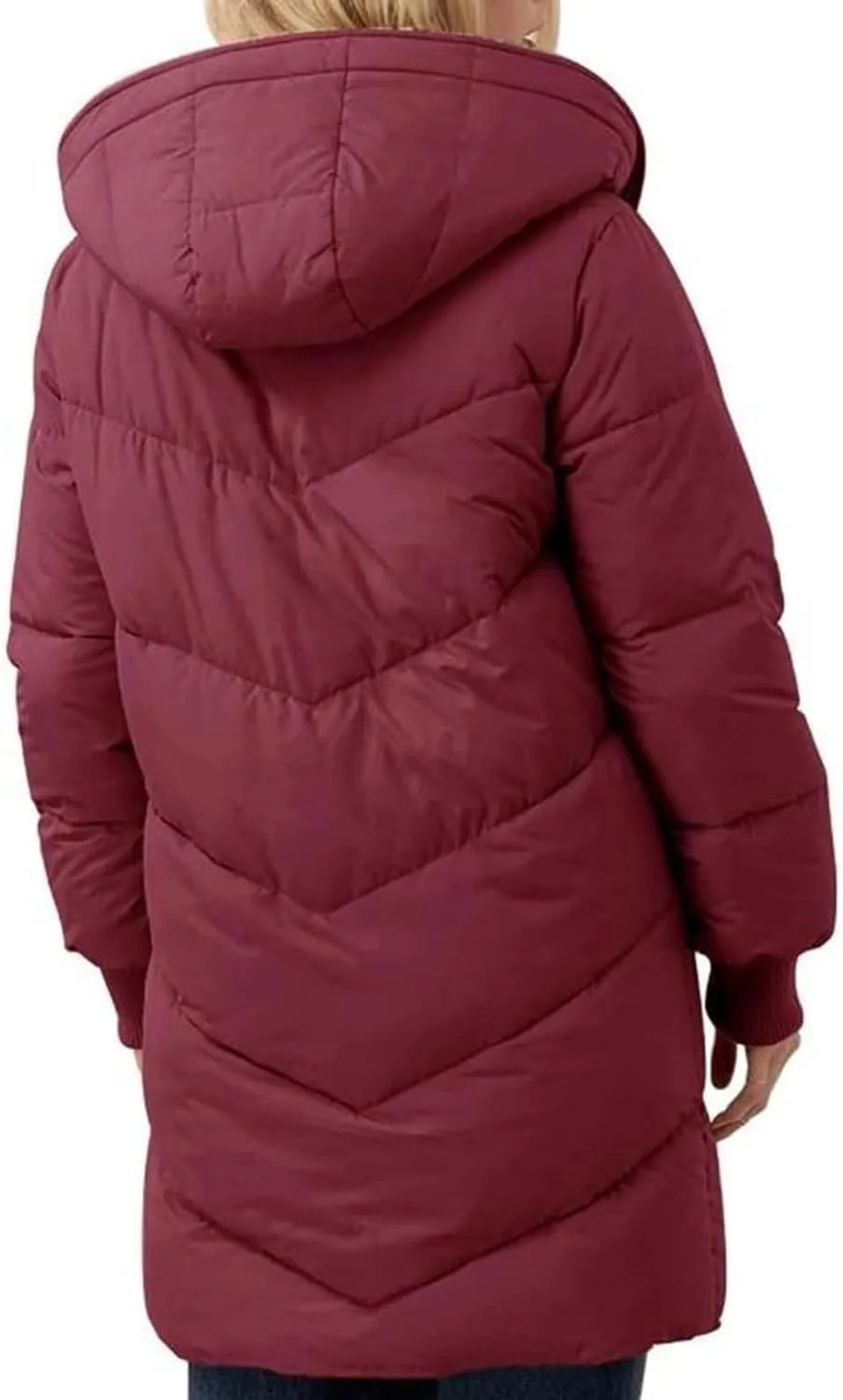 Womens Winter Coat Jacket Fleece Lined Long Sleeve Outwear Full Zipper Solid Coat Winter Warm Down Jacket with