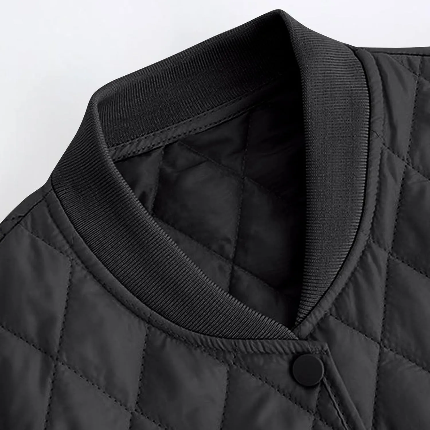 Womens Winter Down Jackets Lightweight Quilted Coats Long Sleeve Button Puffer Jacket Warm Outerwear with Pockets