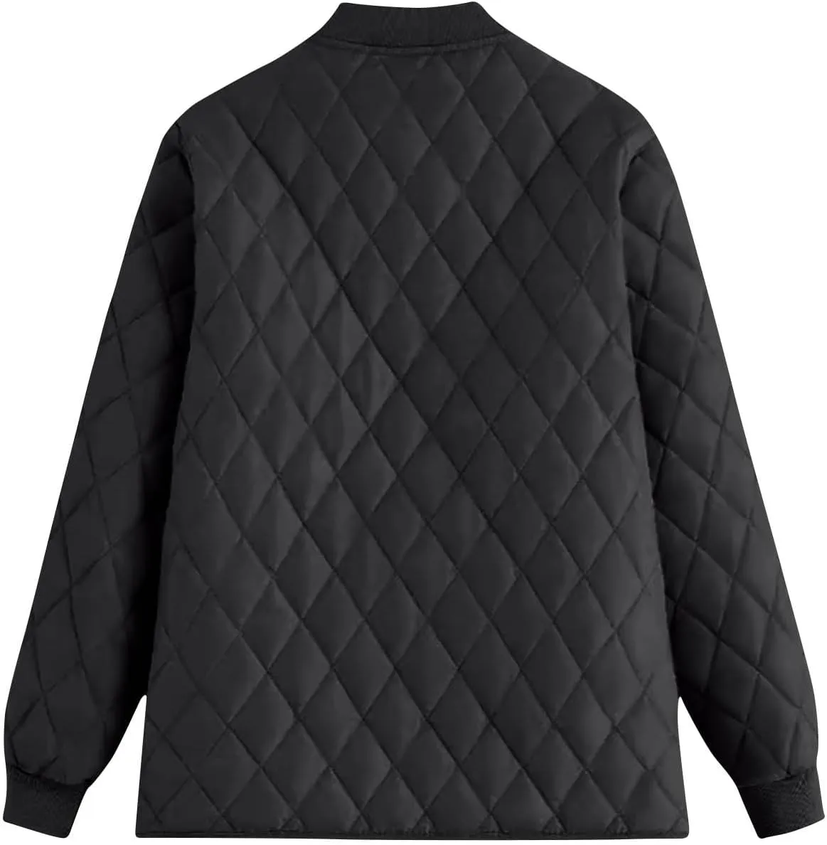 Womens Winter Down Jackets Lightweight Quilted Coats Long Sleeve Button Puffer Jacket Warm Outerwear with Pockets