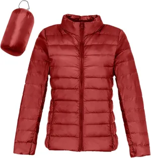 Womens Winter Lightweight Warm Puffer Jacket Fashion Cropped Zipper Down Coat Casual Solid Long Sleeve Quilted Outwear