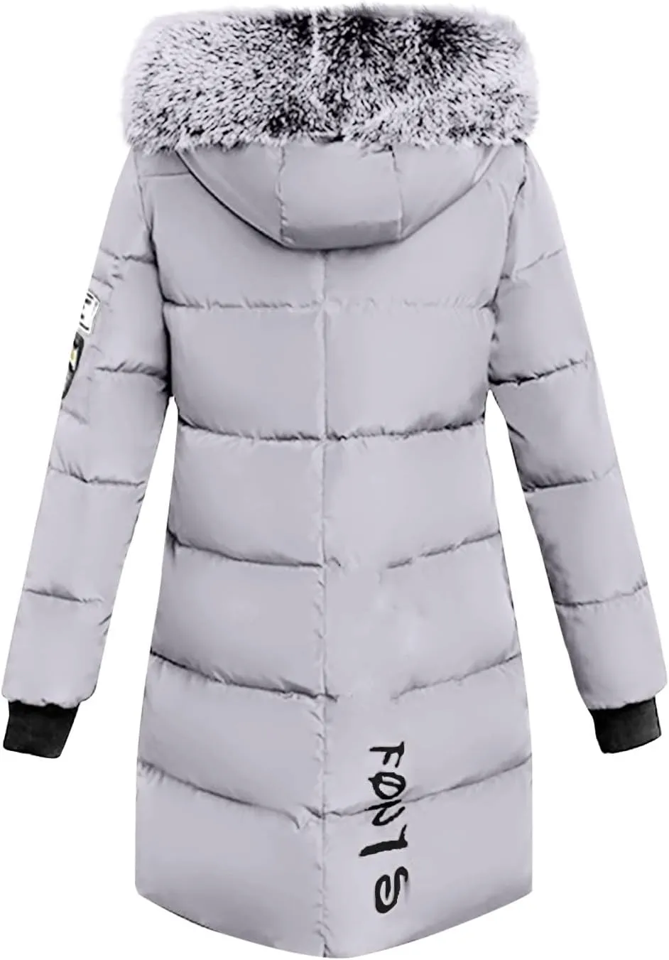 Womens Winter Long Puffer Coats Down Thicken Warm Quilted Jacket Mid-Length with Side Zipper Pocket Hood Outerwear