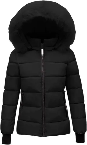 Women's Winter Windproof Warm Down Coats Waterproof Thicken Hooded Fashions Puffer Jacket Plush Overcoat Outerwear
