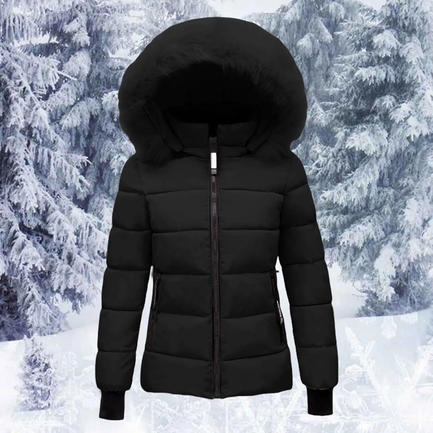 Women's Winter Windproof Warm Down Coats Waterproof Thicken Hooded Fashions Puffer Jacket Plush Overcoat Outerwear