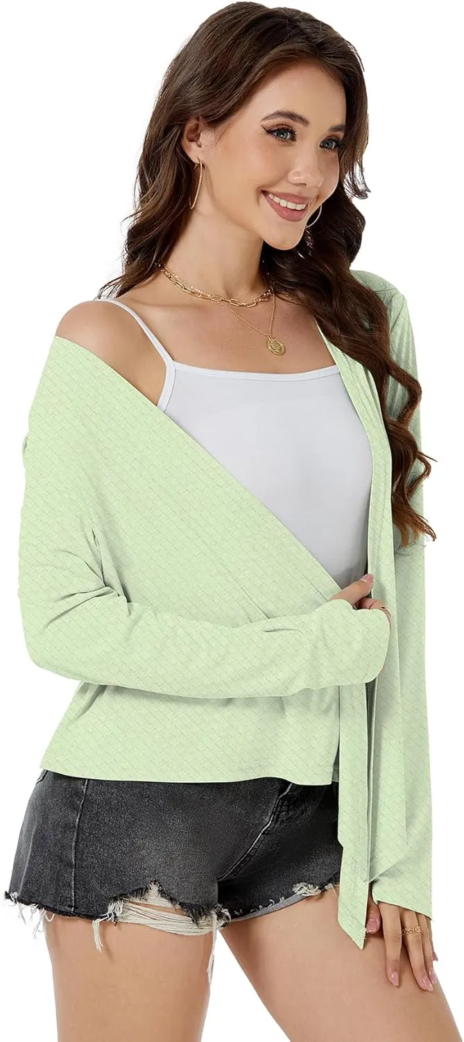 Yekaty Womens Lightweight Tie Cardigan Shrugs for Summer Dress UPF 50  Sun Prrotection Wraps Tops Shawls