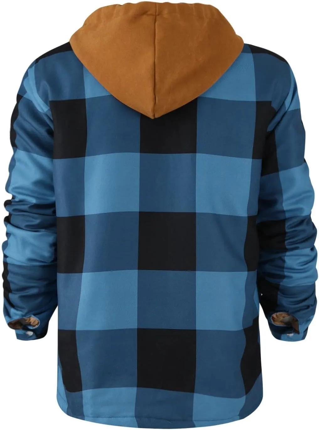 Ymosrh Men's Winter Jackets Long Sleeve Quilted Lined Shirt Jacket Zip Up Coat Outwear With Hood Coats, M-5XL