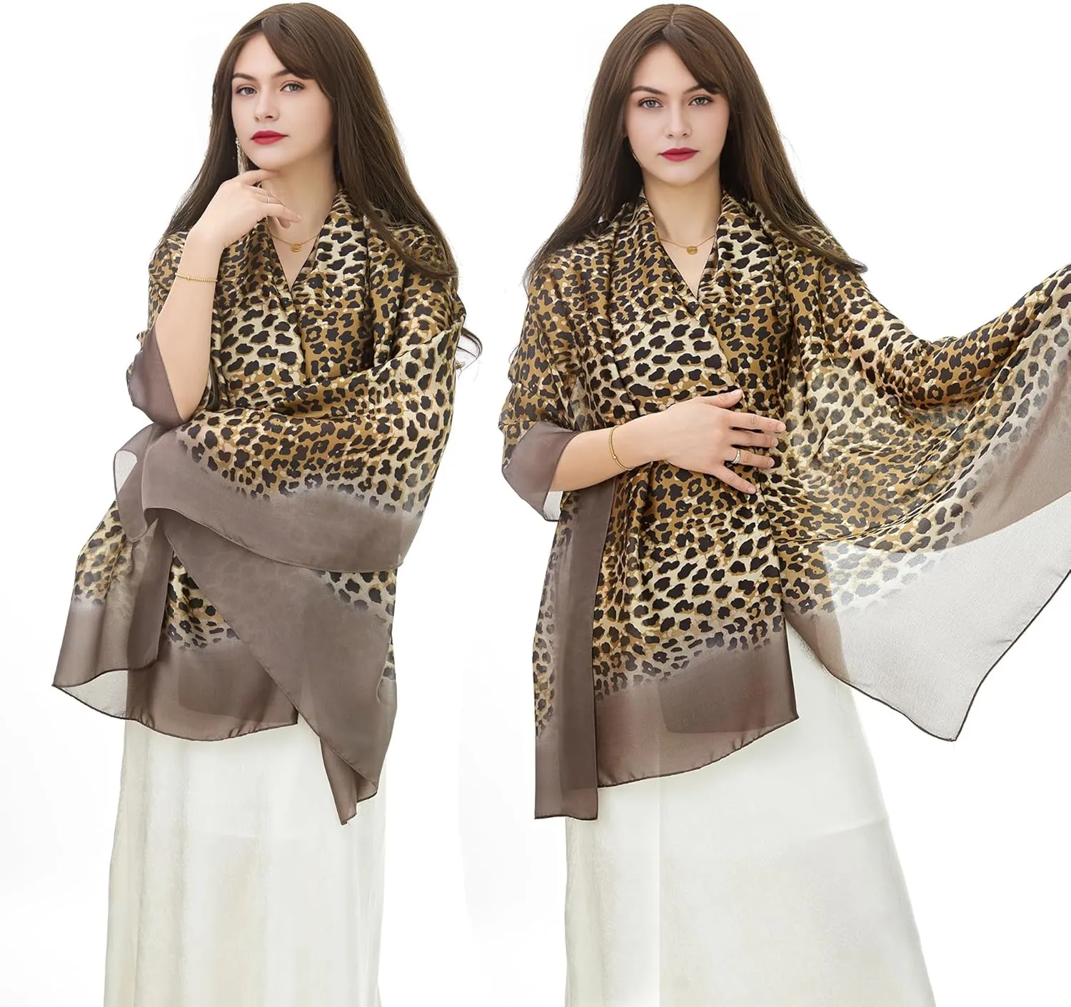 YOUR SMILE Large Mulberry Silk Feeling Long Stain Scarf Lightweight Sunscreen Shawls Wraps for Women