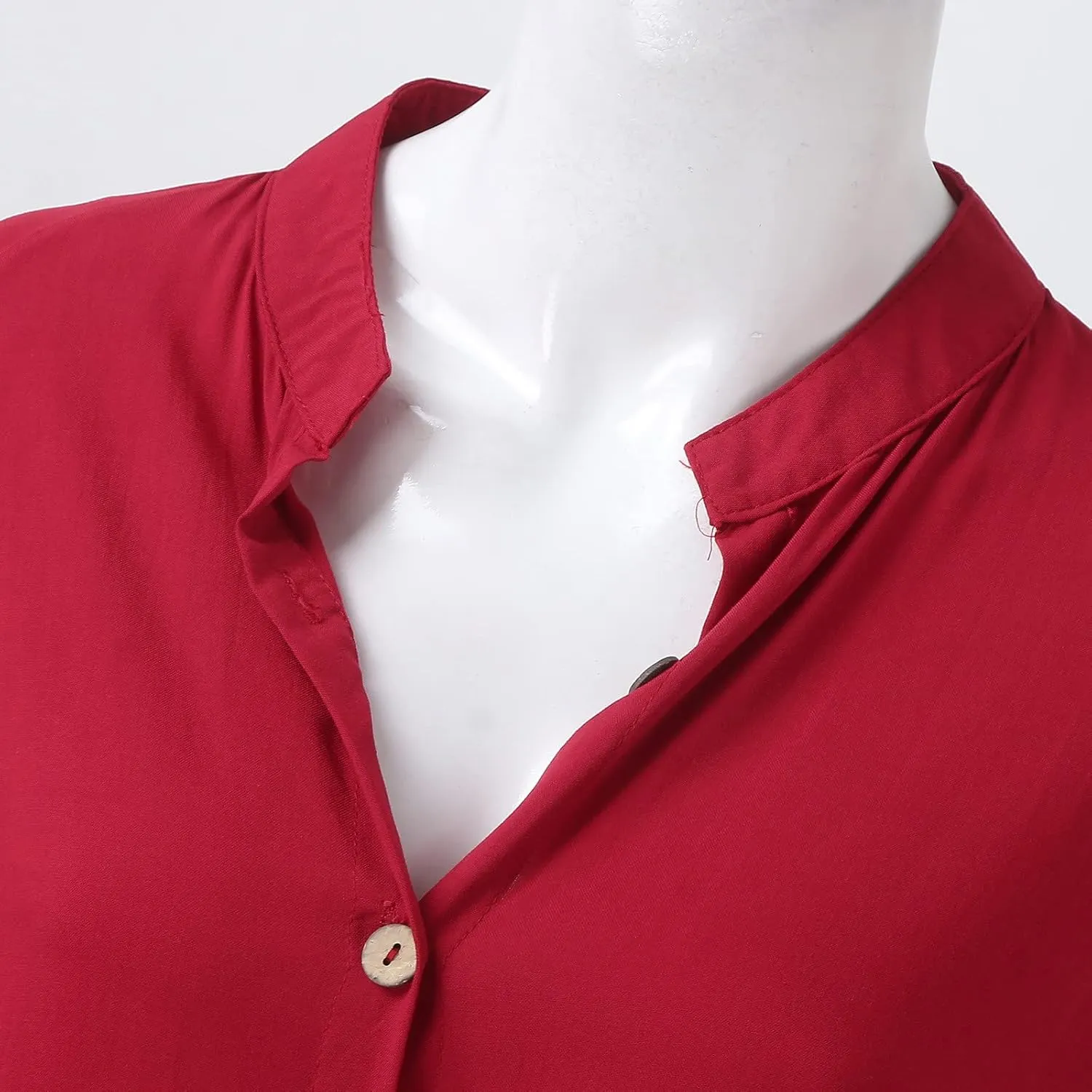ZYXTIM Women's Summer Casual T Shirts Dresses Cuffed Sleeve Button Down Loose Fit Plain Dress Vacation Travel Beach Cover Up